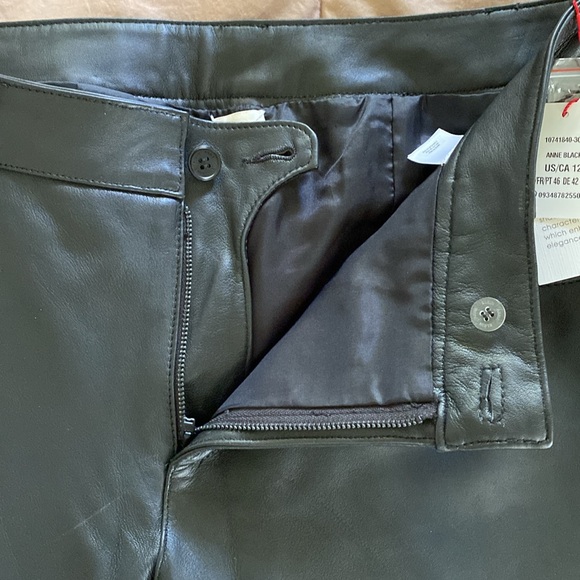 ANNE KLEIN LEATHER PANTS SZ 12 BLACK NWT - Picture 9 of 11